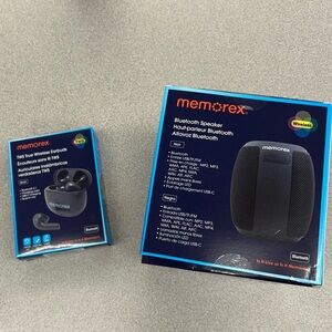 Memorex Bluetooth Speaker and Earbuds Set - Black - new in box
